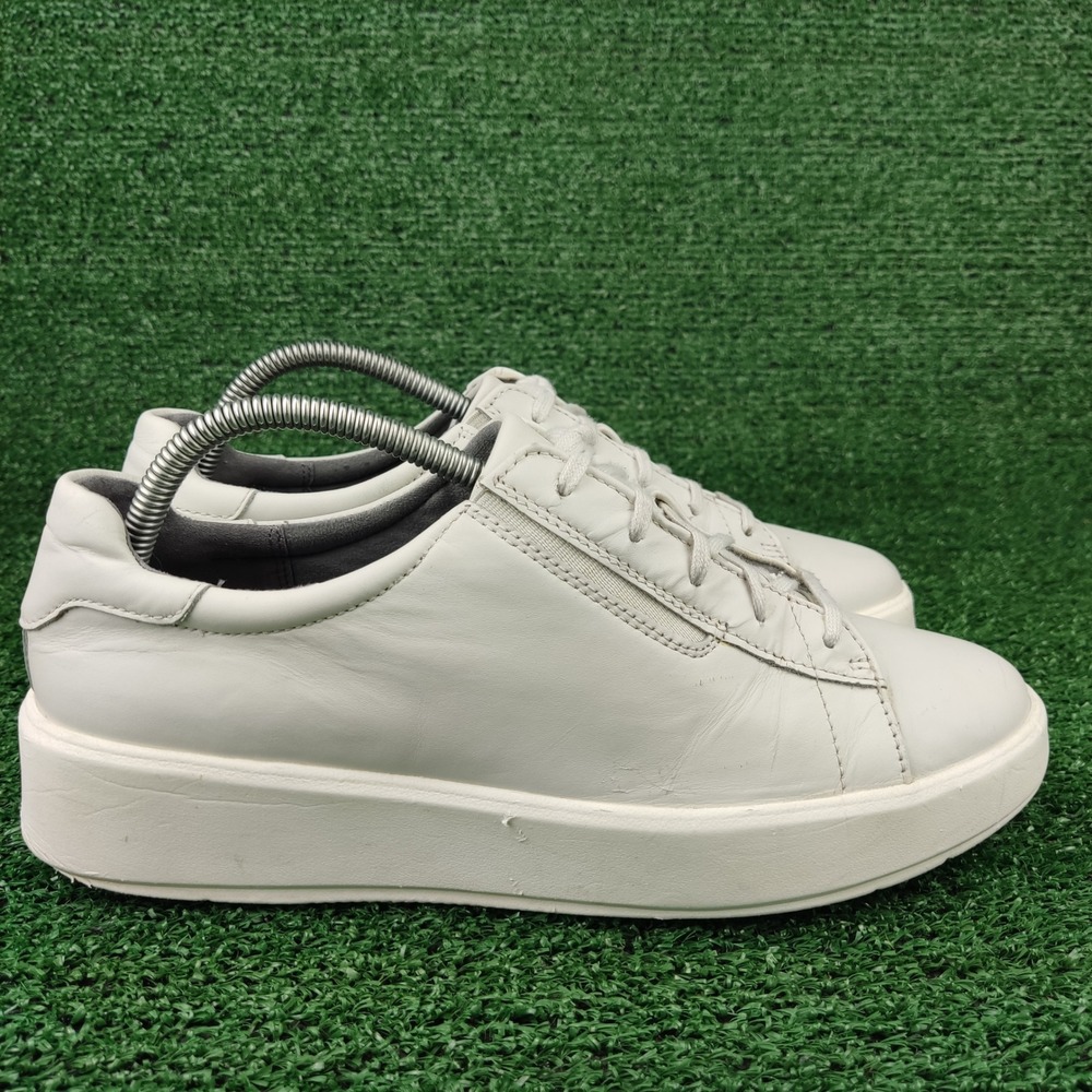 Clarks Sneakers Womens 10 White Un Rio Tie Platform Leather Lace Up 261620854075